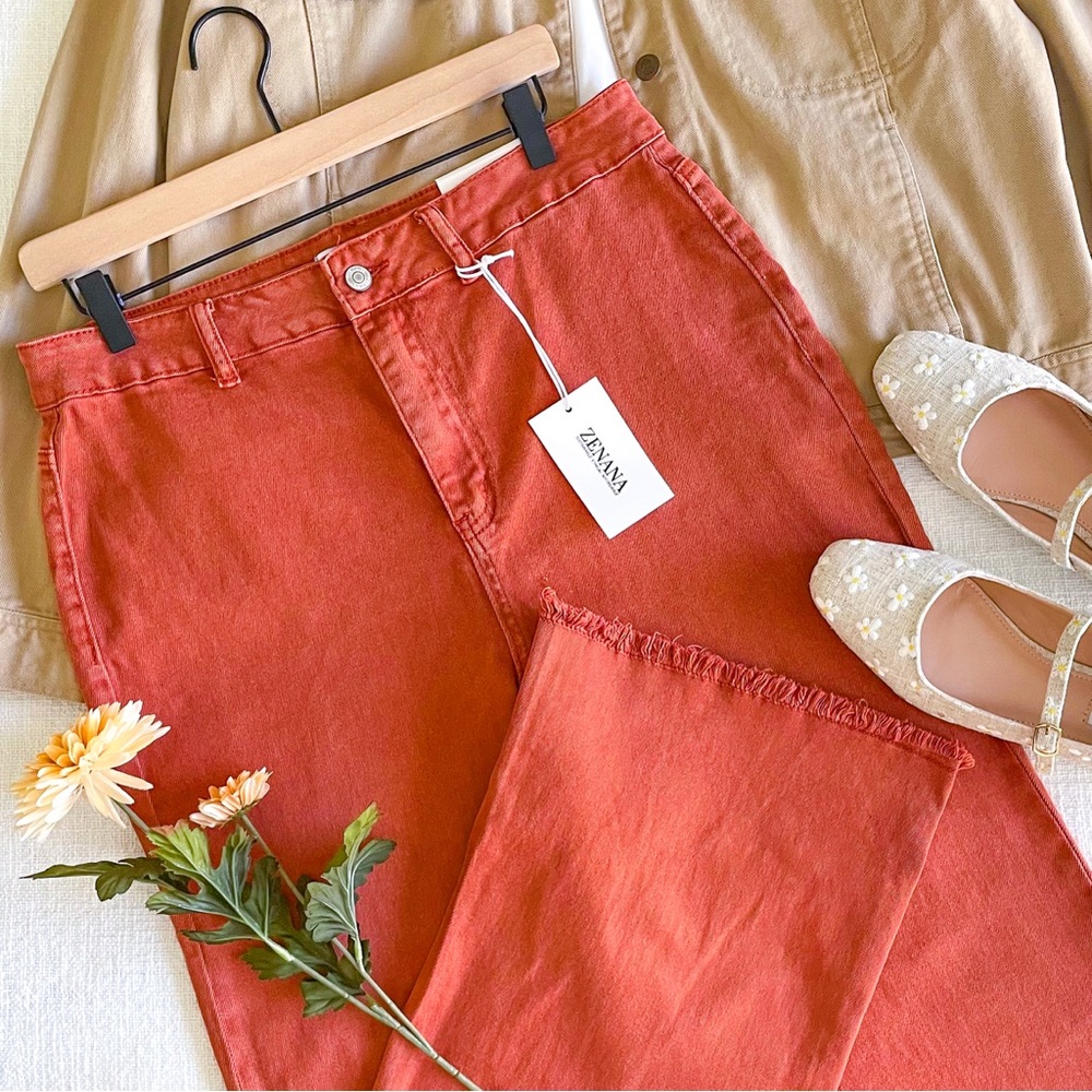 Zenana Outfitters Rust Boot Cut Pants